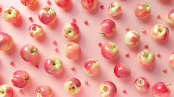 Apple pattern diagonal with pink background photo