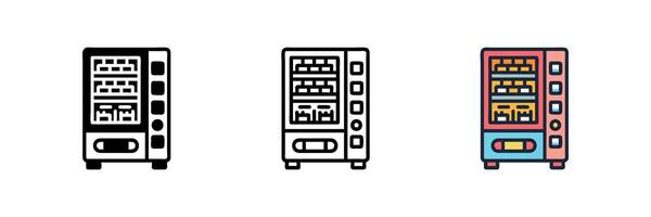 vending machine icons. Suitable for convenience store, self-service, and automation-related visuals. vector