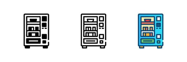 icon set of vending machines. Ideal for retail, snack dispensers, and automated services design projects. vector