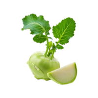kohlrabi Vegetable with slice on transparent background png