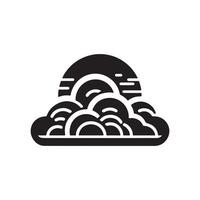 A black and white illustration of clouds vector