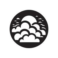 A black and white illustration of clouds vector