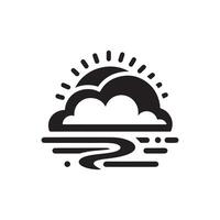 Sunrise and clouds icon illustration vector