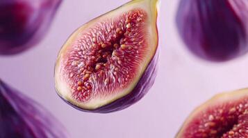 Close-up of fresh figs with soft lighting, vibrant summer fruit concept photo