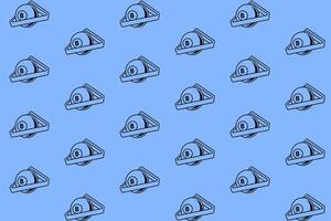 8 ball and triangle rack billiard outline seamless pattern on blue background. black ball and triangle rack pool snooker illustration pattern background for billiard decoration and merchandise vector