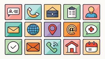 a set of icons for business and communication vector