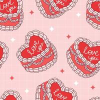 Seamless Love Pattern with Heart-Shaped Designs and Romantic Messages vector