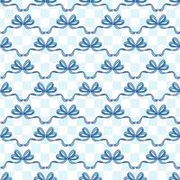 Elegant Blue Ribbon Pattern on Checkered Background vector