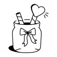 Doodle style icon of candy jar vector