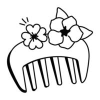 A sketchy style icon of comb pin vector