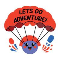 A flat style sticker of air adventure vector