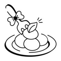 A sketchy style icon of wedding dinner vector