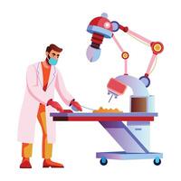 A flat illustration of nanotechnology surgery robot vector