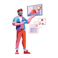 A flat illustration of ar technology vector