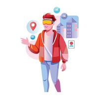 A flat illustration of smart navigation technology vector