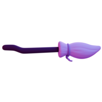 A purple and pink witch flying broomstick png