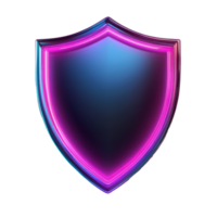 A Glowing Verified Shield Icon with Vibrant Neon Effect and Dynamic Gradient png