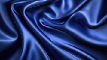 Soft blue fabric gently undulates, showcasing its smooth texture and rich color photo