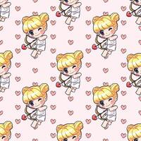 Cupid shooting an arrow pattern vector