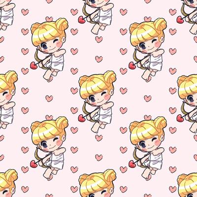 Cupid shooting an arrow pattern