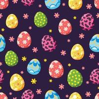 Seamless pattern cartoon of easter eggs, Easter eggs for Easter holidays. Pattern for fabric and wrapping paper, Pattern for design wallpaper and fashion prints. vector