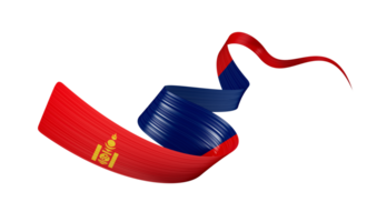 3d Flag Of Mongolia 3d Wavy Shiny Mongolia Ribbon 3d Illustration png