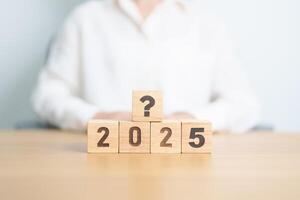 2025 New year with questions mark. FAQ, frequency asked questions, Answer, Q and A, Information, Communication and interrogation Concepts photo