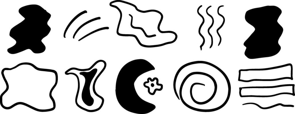 Simple Doodle Abstracts for Modern Decor Art