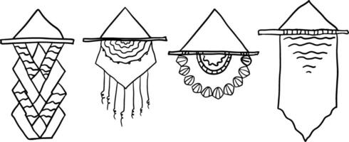 Macrame Doodle Pack for Minimalist Craft Projects vector