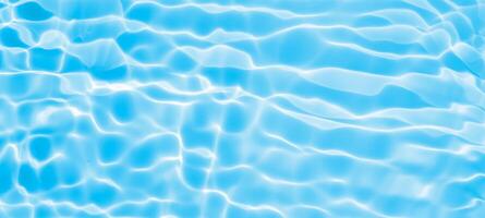 Abstract transparent water shadow surface texture natural ripple on blue background photo