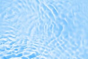 Abstract transparent water shadow surface texture natural ripple on blue background photo