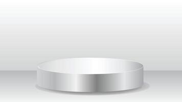 Silver Podium Display. Blank product podium scene isolated on white background. Product presentation, mock up, show cosmetic product, Podium, stage pedestal or platform vector