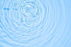 Abstract transparent water shadow surface texture natural ripple on blue background photo