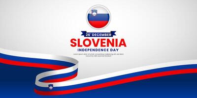 Slovenia Independence day background design with waving ribbon flag and copy space area vector