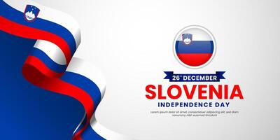 Slovenia waving ribbon flag for Independence and Unity day banner background template vector