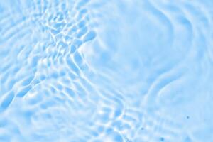 Abstract transparent water shadow surface texture natural ripple on blue background photo
