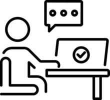 Message sent icon in linear style vector