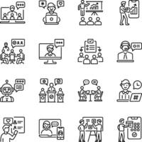 Bundle of Linear Style Conversation Icons vector