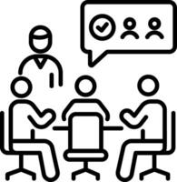 Conflict resolution between people, line style icon vector