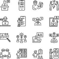 Collection of Linear Style Communication Icons vector