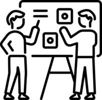 Business planning icon in linear style vector
