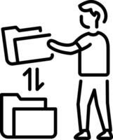 File transfer icon in linear style vector