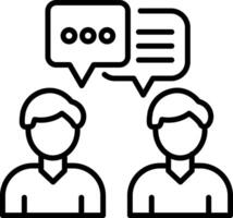 People conversation icon in linear style vector