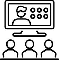 Online session icon in linear style vector
