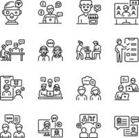 Collection of Linear Style Messaging Icons vector