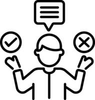 Conclusion icon in linear style vector