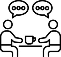 Building rapport icon in linear style vector