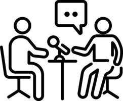 Interview icon in linear style vector