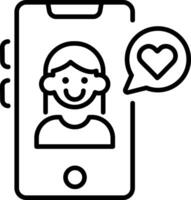 Romantic talk icon in linear style vector