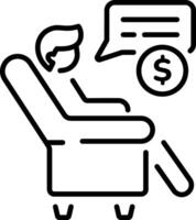 A person doing money chat line style icon vector